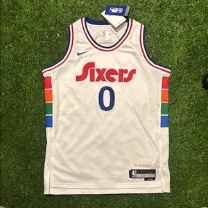 Nike White and Red Basketball Jersey